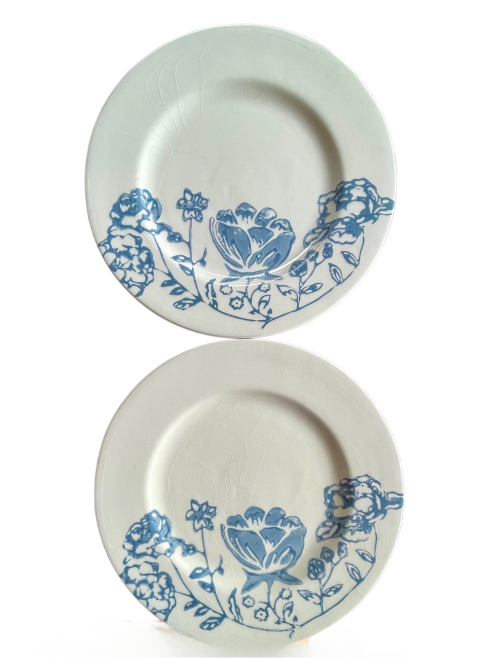 Mudpie Blue Floral Ceramic Salad/Dessert Plates - Set of 2